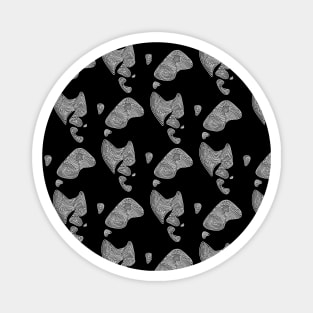 Swirly Creepy Face Pattern Magnet